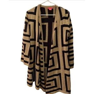 Sunny Leigh Women's Geometric Cardigan Sweater Black Size S
